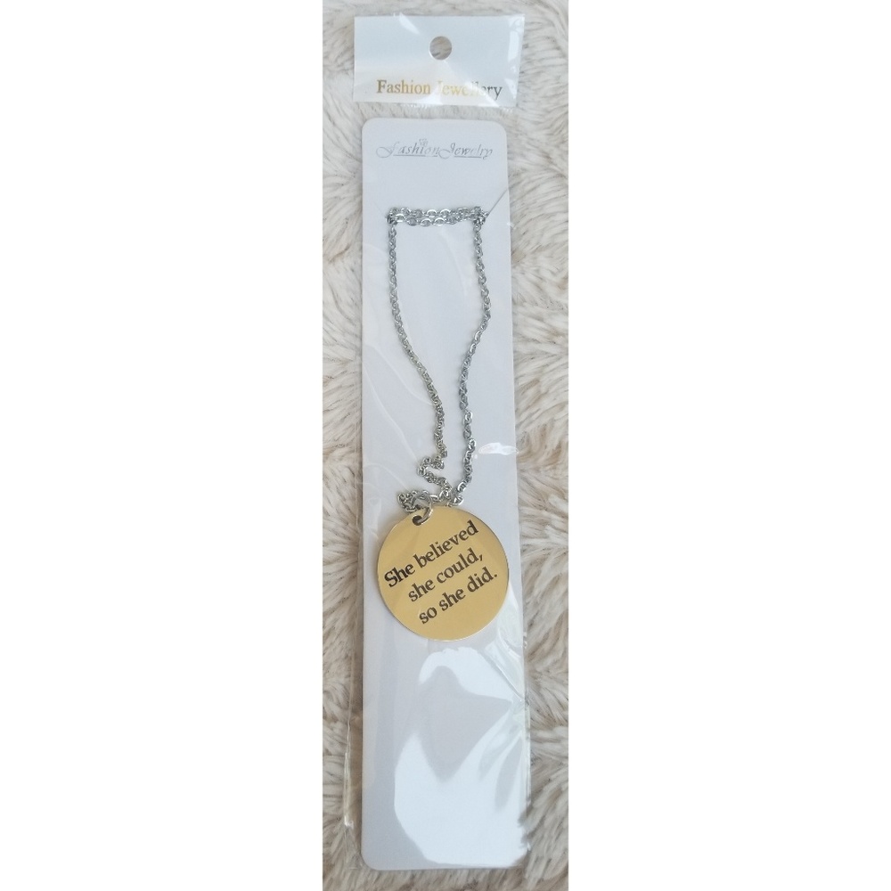 Silver inspirational necklace
